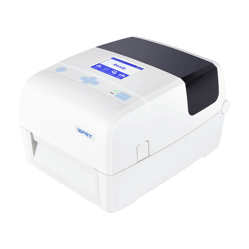 iT4E 4-inch Thermal Transfer Barcode Printer me ngjyrë LCD Display [203/300dpi, 300m Ribbon]